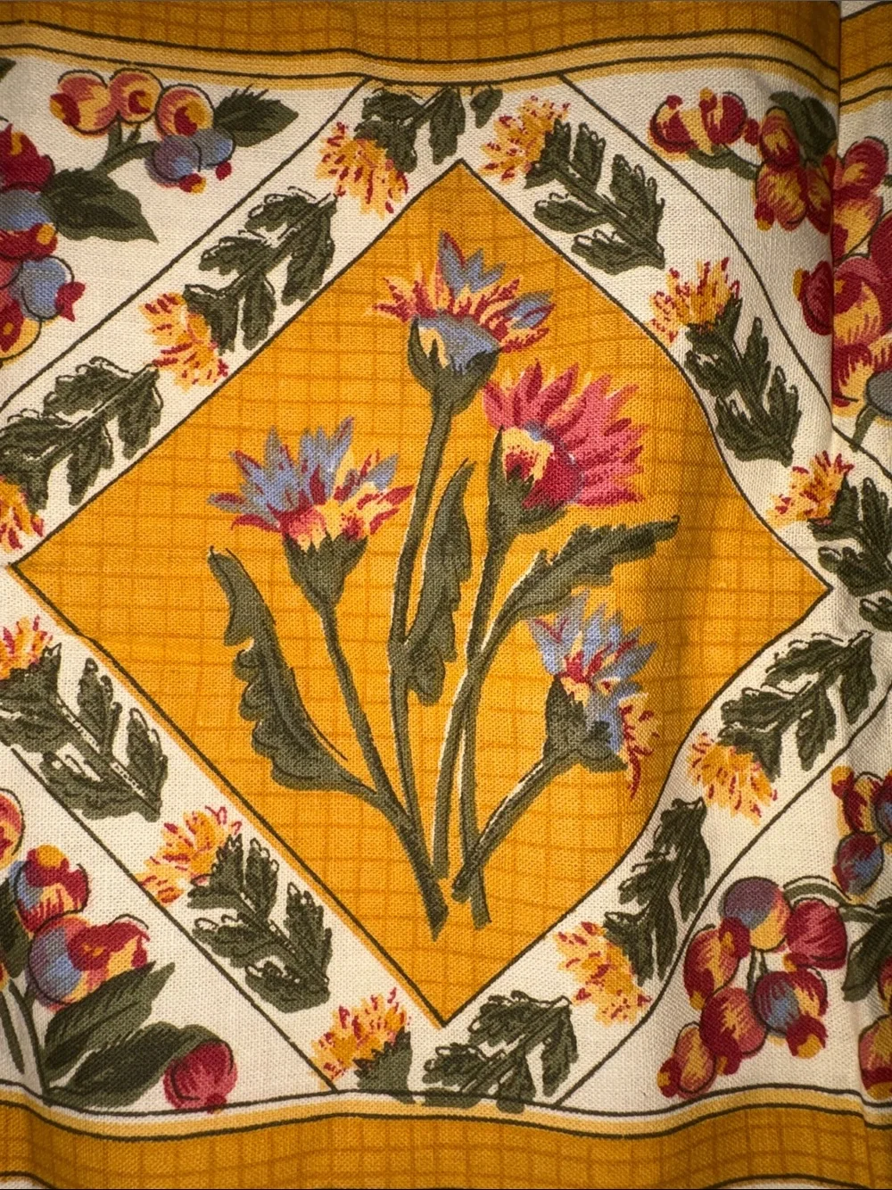 April Cornell French Provenance Floral Napkins Color: Mustard/Red/Green Set of 4
